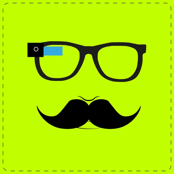 Hipster mit smarter Brille — Stockvektor