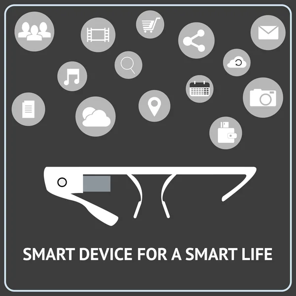 Gafas inteligentes — Vector de stock