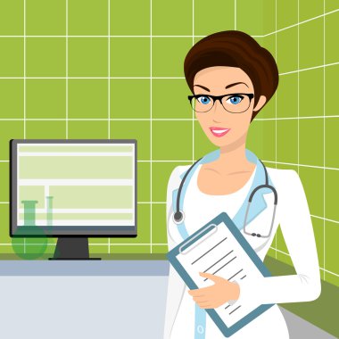 Gözlüklü danışmanlık odaya doktor gülümseyen