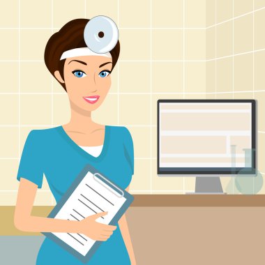 gülümseyen doktor otolaryngologist Laboratuvarı