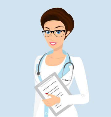 gözlük takan doktor gülümseyen