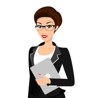 Siyah takım üzerinde beyaz izole iş kadın giyiyor