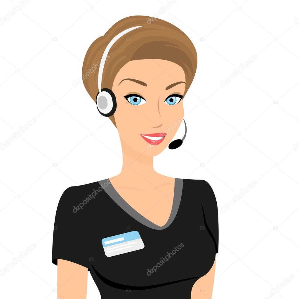 Female call centre operator - isolated