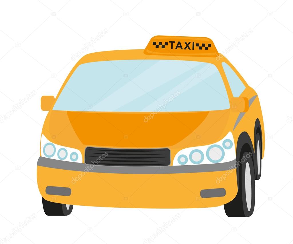 Taxi yellow car isolated on white