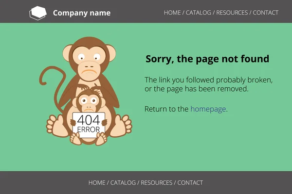 Monkey looking for fleas. Page not found Error 404 — Stock Vector