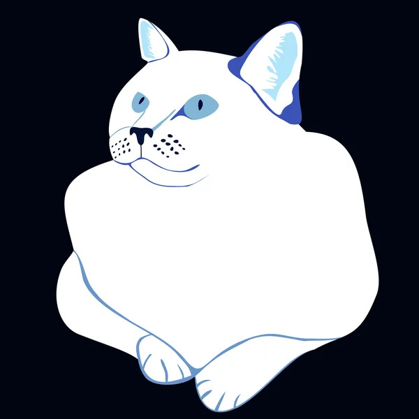 Chat blanc stylisé — Image vectorielle
