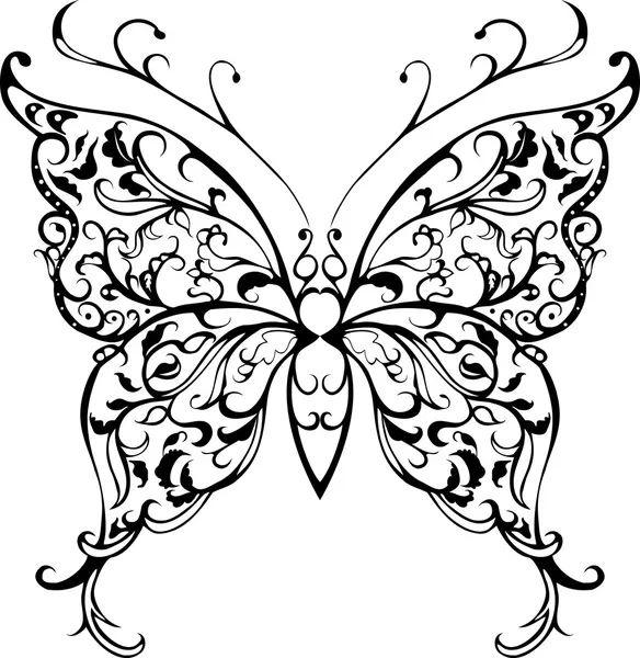 Patroon kant vlinder — Stockvector