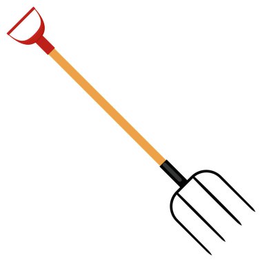 Bahçe yabası, tarımsal ekipman vektör çizimi beyaza izole edilmiş. Düz biçimli tarım aracı.