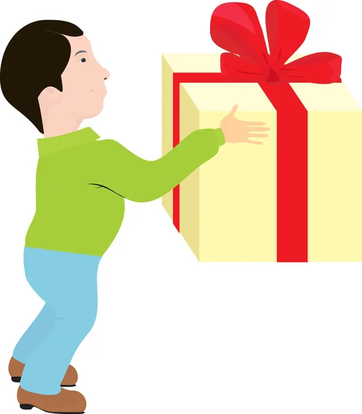 Man with gift — Stock Vector