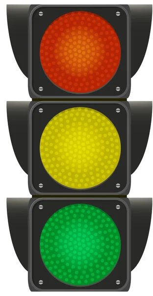 Traffic Light Sign Realistic Vector Illustration Isolated White Background — Stock Vector