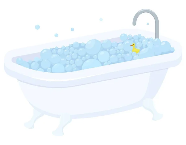 Baño Dibujos Animados Ilustración Vectorial Aislado Baño Relajante Con Burbujas — Vector de stock