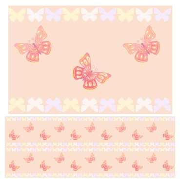 Pink butterflies seamless pattern clipart