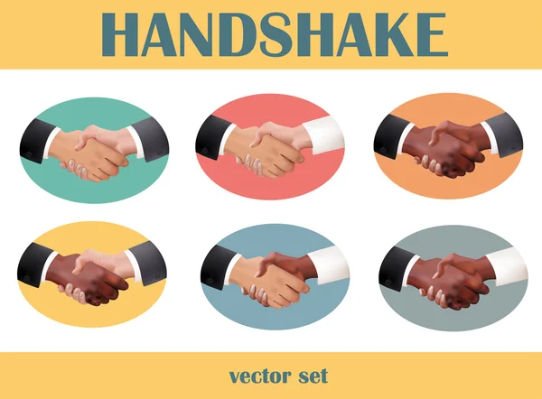 Набор рукопожатий — стоковый вектор
