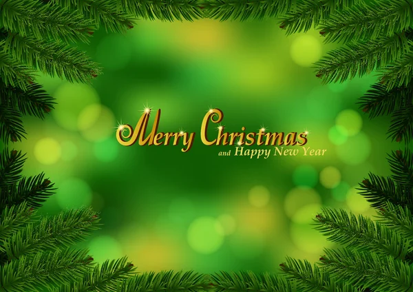 Christmas fir frame green background — Stock Vector