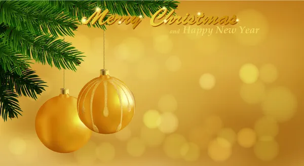 Merry Christmas gold background — Stock Vector