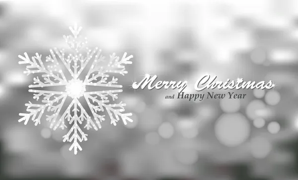 Frohe Weihnachten Silber Hintergrund mit Schneeflocke — Stockvektor