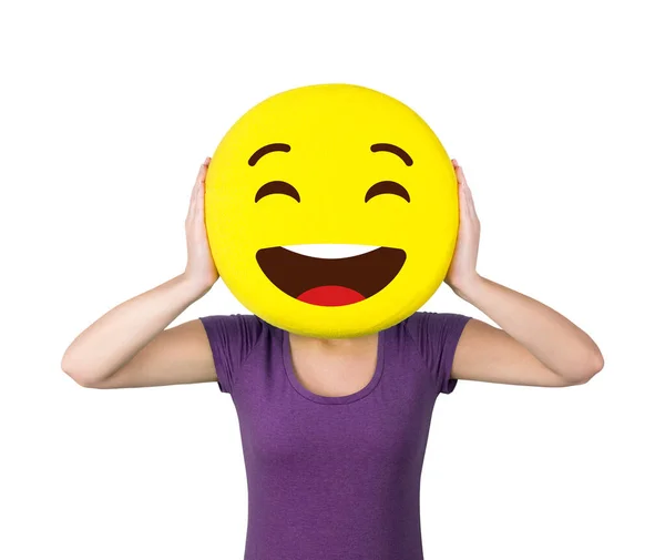 Pessoas Com Emoticons Diferentes — Fotografia de Stock