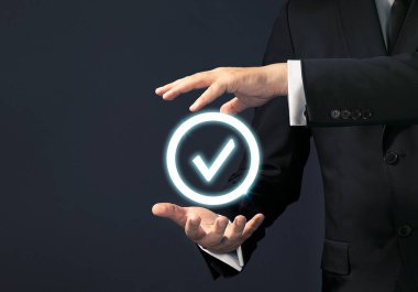 İş adamı sihirli dokunuş konsepti