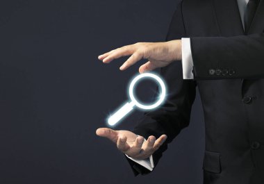 İş adamı sihirli dokunuş konsepti