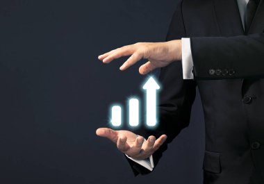 İş adamı sihirli dokunuş konsepti