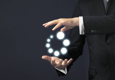 İş adamı sihirli dokunuş konsepti