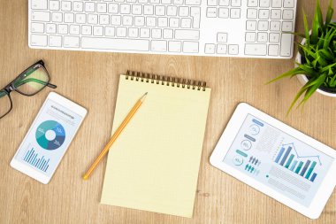 İş pastası grafikleri ve dijital aygıtlar