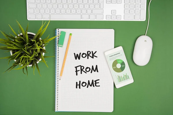 Home Office Keep Calm Stay Home Concept — Fotografia de Stock