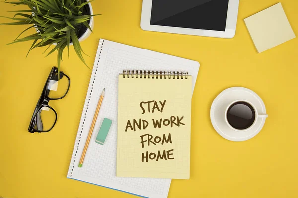 Home Office Mantenere Calma Rimanere Casa Concetto — Foto Stock