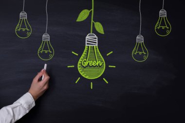 Tahta yeşil kavram üzerine kavram çizimi