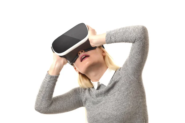 Jeune Femme Vivant Réalité Virtuelle — Photo