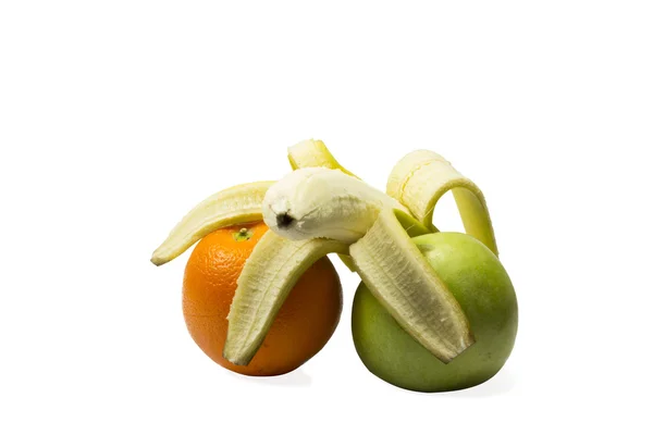 Mazzo di banane isolate su sfondo bianco Foto Stock
