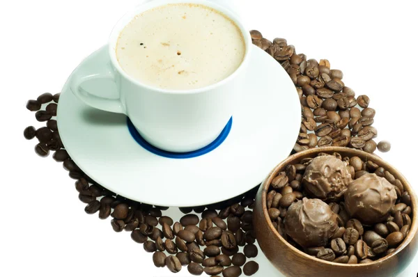 Kaffee und Schokolade — Stockfoto