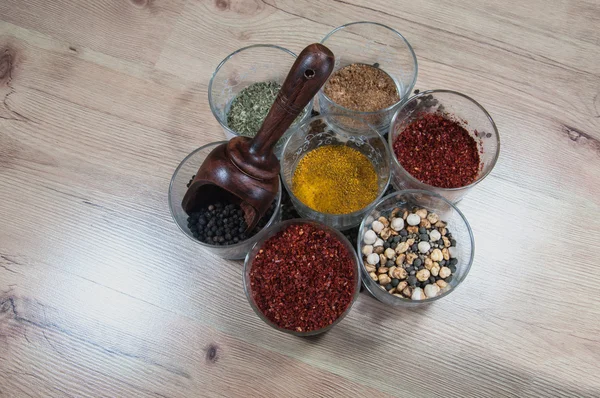 Spices on wood place — Stock Photo, Image