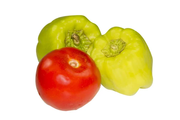 Green pepper and tomato — Stock Photo, Image