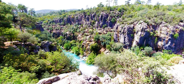 Canyon Located Town Side City Antalya Stormy River Runs — Foto Stock