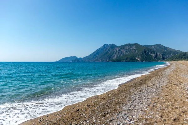 Sandy Coast Antalya Coast Turkey Kemer Coast Mediterranean Sea Coast — Stok fotoğraf