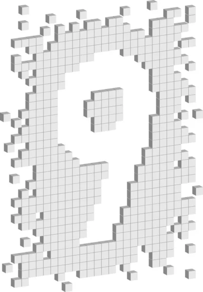 Conceptual Vector Graphics Number Nine Number White Cubes Out — Stockvektor