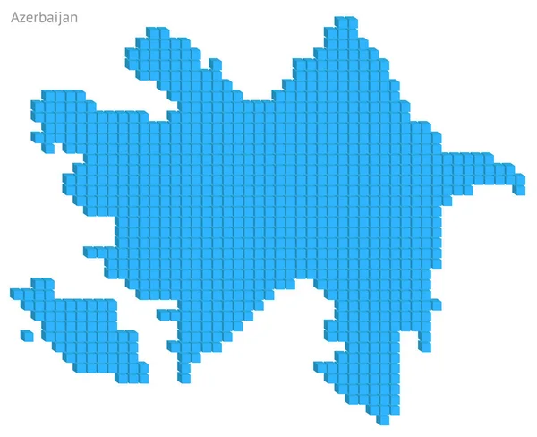 Carte Pointillés Couleur Bleue Plan Vectoriel Illustration Graphique Petits Cubes — Image vectorielle
