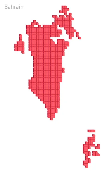 红色点缀地图矢量图形小方块巴林地图 — 图库矢量图片