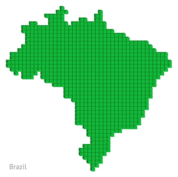 用巴西小方块地图图绘制的点缀绿色地图矢量图 — 图库矢量图片