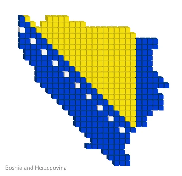Gepunktete Vektorgrafik Mit Kleinen Würfeln Als Geografische Karte Von Bosnien — Stockvektor