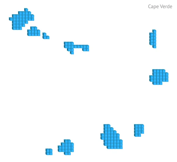 Kolorowe Wyspy Cabo Verde Mapa Plan Wektor Ilustracja Grafika Małych — Wektor stockowy