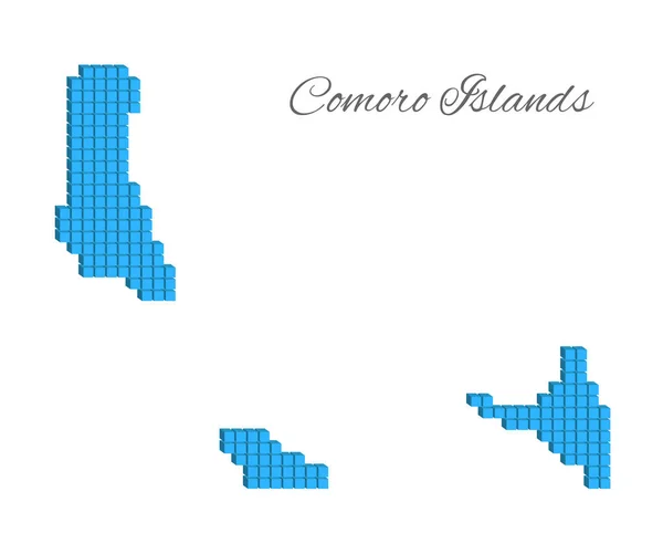 Komoren Inseln Blaue Farbkarte Vektorgrafik Mit Kleinen Würfeln — Stockvektor