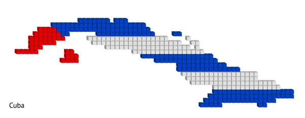 Vektor Illustration Grafiskt Prickade Kuba Karta Färger Plan Med Små — Stock vektor