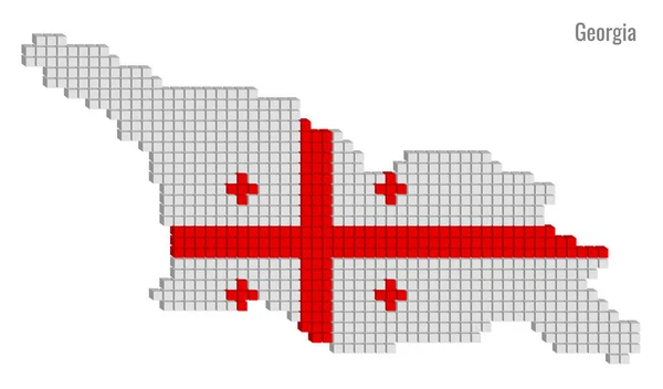 Noktalı harita planı vektör illüstrasyonu grafik küçük küp coğrafi haritası bayrak renkleriyle
