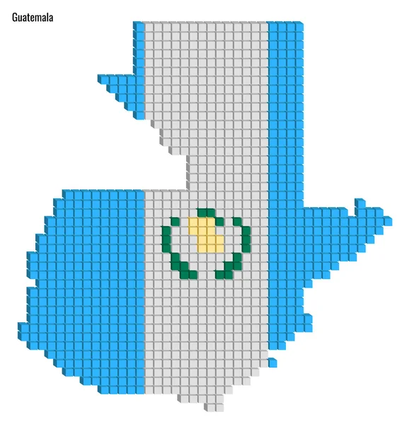 Vektor Illustration Grafiskt Prickade Guatemala Karta Färger Plan Med Små — Stock vektor