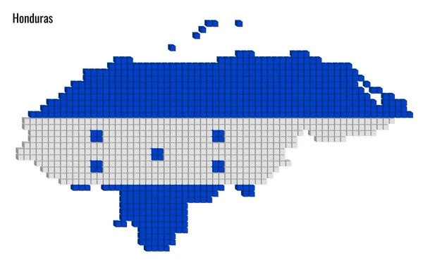 Illustration Vectorielle Graphique Pointillés Honduras Plan Carte Couleurs Drapeau Avec — Image vectorielle