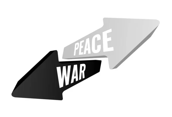 Proste Czarno Białe Kształty Wektor Projektowanie Strzałki Wojny Pokoju Biały — Wektor stockowy