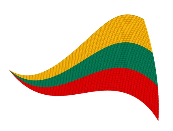 Gepunktete Vektorgrafik Mit Kleinen Bunten Würfeln Als Flagge Litauens — Stockvektor