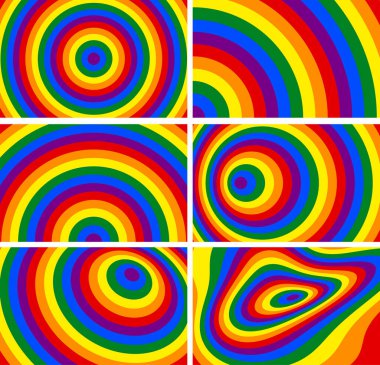 LGBT bayrak rengarenk çember desen arkaplan çizimi altı izole varyasyon